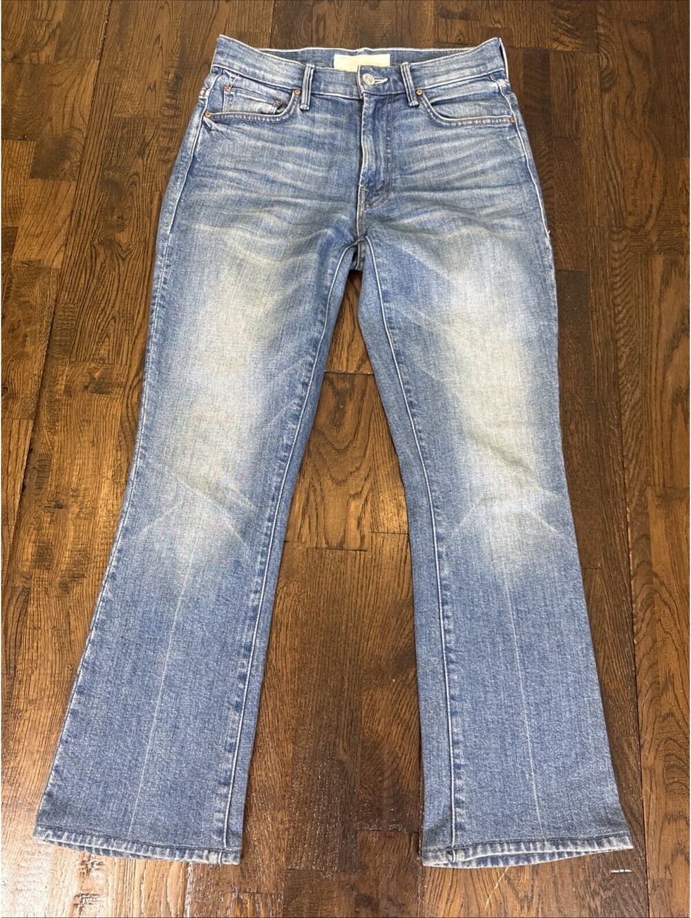 MOTHER Light Blue Faded Bootcut Jeans